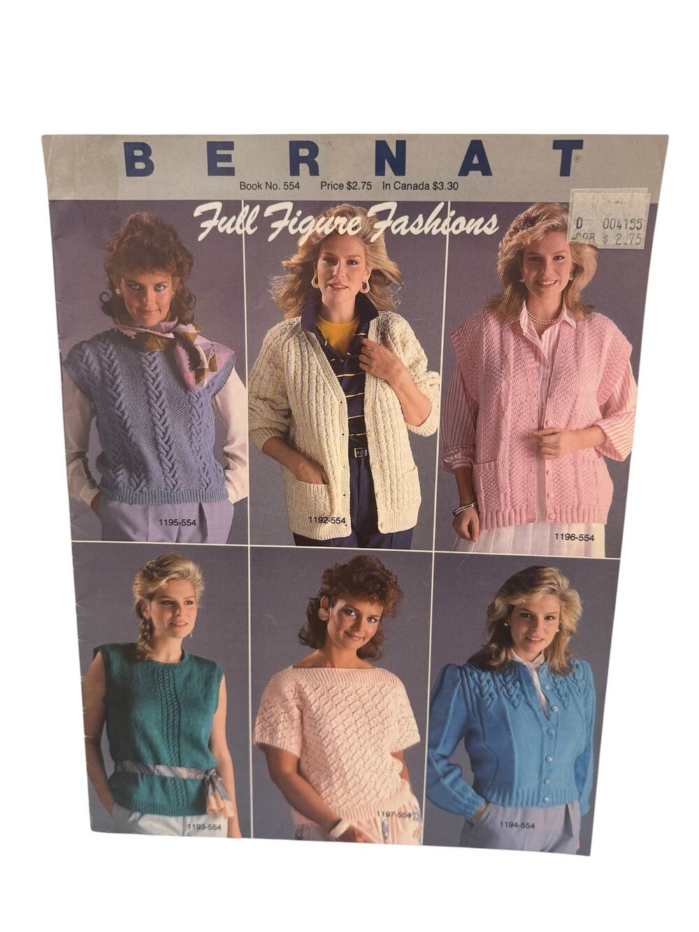 Vintage BERNAT Full Figured Fashions Sweater Knitting Patterns 1985 Plus Size